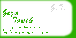 geza tomik business card